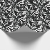 Zwart-wit golvend op kunst, cadeaupapier (Hoek)