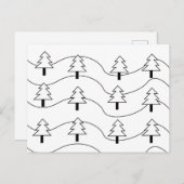 Zwart-wit golvende streep kerstboom patroon briefkaart (Voorkant / Achterkant)