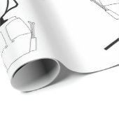 Zwart-wit gondel inpakpapier. cadeaupapier (Rol Hoek)