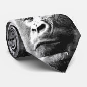 Zwart-wit Gorilla Stropdas (Opgerold)