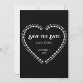 Zwart-wit Gotisch Minimalistisch Save The Date Kaart (Voorkant)