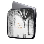 Zwart-wit gotische architectuur schets laptop sleeve (Voorkant Links)