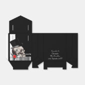 Zwart-wit gotische bruidegom schedel gothic bruilo bedankdoosjes (Uitgevouwen)