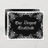 Zwart Wit Gotische Bruiloft Bedankkaart (Voorkant / Achterkant)