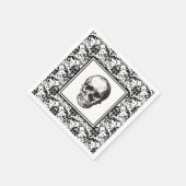  zwart-wit gotische Damask Skull Servet (Hoek)