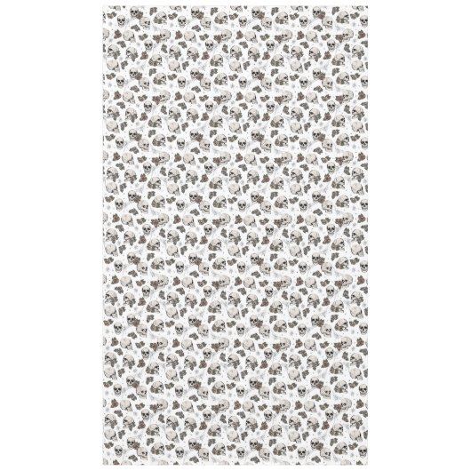 Zwart-wit gotische schedels en Rozen Halloween Tafelkleed (Voorkant)