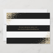 Zwart Wit Goud Blush Roze Bloemen Huwelijk Save The Date (Achterkant)