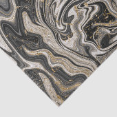 Zwart Wit & Goud Chique Swirl Moderne Bruiloft Tissuepapier (Detail)