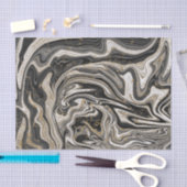 Zwart Wit & Goud Chique Swirl Moderne Bruiloft Tissuepapier (Craft)