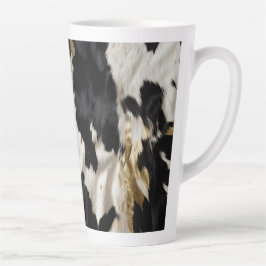 Zwart Wit Goud Cowgirl Koeienhuid Latte Mok