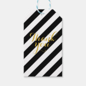 Zwart & wit goud dank u cadeau labels cadeaulabel (Voorkant)