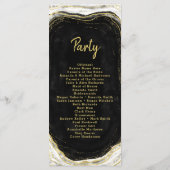 Zwart Wit & Goud Geode Agaat Huwelijksceremonie Programma (Achterkant)