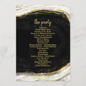 Zwart Wit & Goud Geode Agaat Huwelijksceremonie Programma (Achterkant)