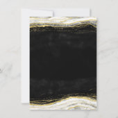 Zwart Wit & Goud Geode Agaat Marmer Bruiloft Kaart (Achterkant)