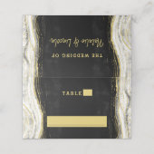 Zwart Wit & Goud Geode Trouwtafel Nummer (Buitenkant ongevouwen)