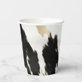 Zwart Wit Goud Glam Koehuid Zuidwest Verjaardag Papieren Bekers (Achterkant)