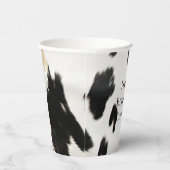 Zwart Wit Goud Glam Koehuid Zuidwest Verjaardag Papieren Bekers (Rechts)