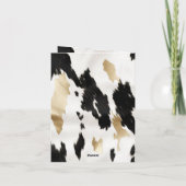 Zwart Wit Goud Glam Koeienhuid Zuidwest Dank u Bedankkaart (Achterkant)