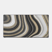 Zwart Wit Goud Glitter Abstract Patroon Cool Bureaumat (Voorkant)