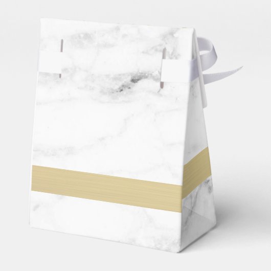 Zwart Wit Goud Hart Marmer Favor Bruiloft Bedankdoosjes (Achterkant)