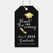 Zwart Wit Goud Klasse 2025 Bedankt Afstuderen Cadeaulabel (Voorkant)