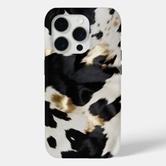 Zwart Wit Goud Koeienhuid Case-Mate iPhone Case (Achterkant)