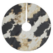 Zwart Wit Goud Koeienhuid Kerstboom Rok (Voorkant)