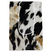 Zwart Wit Goud Koeienhuid Medium Cadeauzakje (Achterkant)