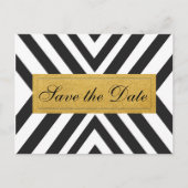 Zwart Wit & Goud Modern Geometrisch Briefkaart (Voorkant)