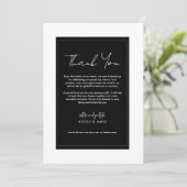 Zwart Wit Goud Modern Minimal Wedding Bedankt Kaart (Staand voorkant)