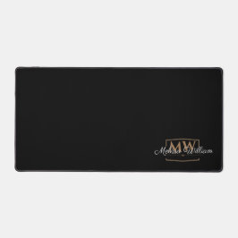 Zwart Wit Goud Monogram Naam Script Bureaumat