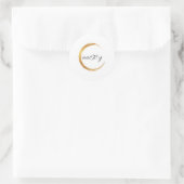 Zwart wit goud Ring Minimale sparen de Datum Ronde Sticker (Tas)