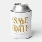 Zwart & Wit Goud Script Bruiloft Save The Date Blikjeskoeler (Blikje Voorkant)