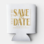 Zwart & Wit Goud Script Bruiloft Save The Date Blikjeskoeler (Achterkant)