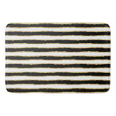Zwart Wit Goud Strepen Badmat (Voorkant)