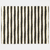 Zwart Wit Goud Strepen Fleece Deken (Voorkant (Horizontaal))