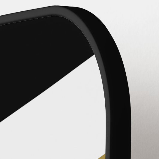 Zwart Wit Goud Strepen Monogram Pickleball Paddle (Links Detail)