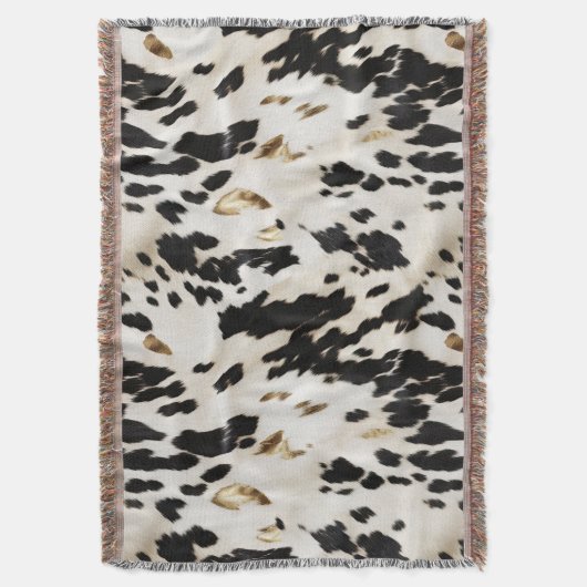 Zwart Wit Goud Zuidwest Koeienhuid Deken (Voorkant Verticaal)