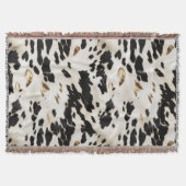 Zwart Wit Goud Zuidwest Koeienhuid Deken (Voorkant)