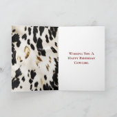 Zwart Wit Goud Zuidwest Koeienhuid Verjaardag Kaart (Binnen)