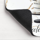 Zwart & wit gouden bloemencake bruidsshower muismat (Hoek)