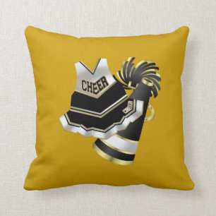 Zwart-Wit-Gouden Cheerleader Kussen