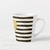 Zwart Wit Gouden Strepen Hart Quote Latte Mok (Rechts)