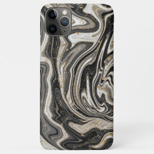 Zwart wit & goudzwart, modern Abstract iPhone 11 Pro Max Hoesje