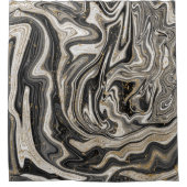 Zwart wit & goudzwart, modern Abstract Douchegordijn (Voorkant)
