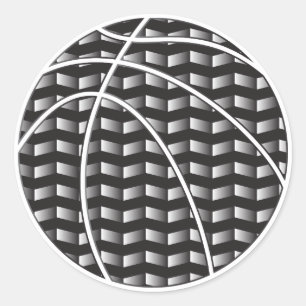Zwart-wit Gradient Basketbal Sticker