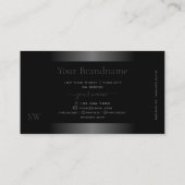 Zwart-wit Gradient Shimmery Lijst Monogram Visitekaartje (Achterkant)