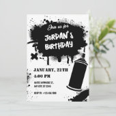 zwart-wit graffiti  kaart (Staand voorkant)