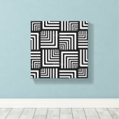 Zwart, wit, grafisch omhuld Canvas kunst (Insitu (Houten vloer))