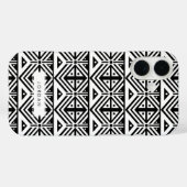 Zwart-wit grafisch stampatroon Case-Mate iPhone case (Achterkant (horizontaal))